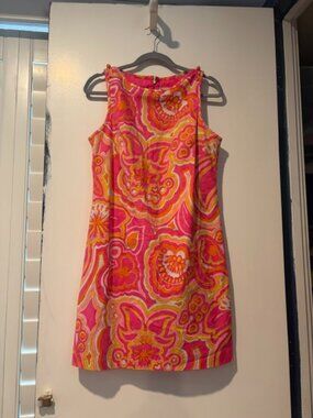 Trina Turk 25th Anniversary Pink Floral Shift Dress Size 8 – Limited Edition